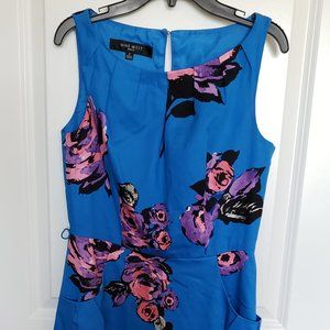 Cobalt Pink and Purple Floral Sheath Dress